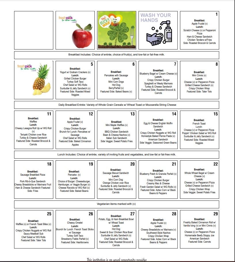 September Lunch Menu
